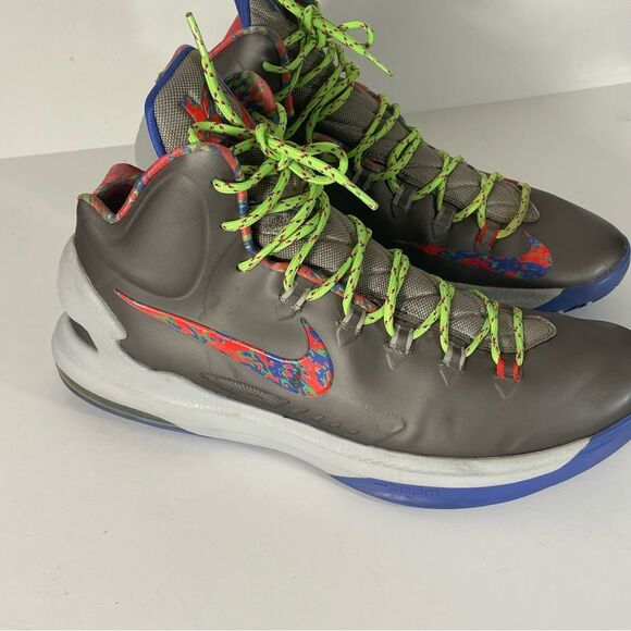 Nike KD Splatter Men’s Gray and Neon Sneakers Size 14 Style #554988-007 main image 5